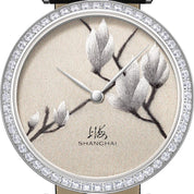 SHANGHAI MODERNE LADY MAGNOLIA WATCH BRODERIE SILVER 36MM - Red Army Watches 