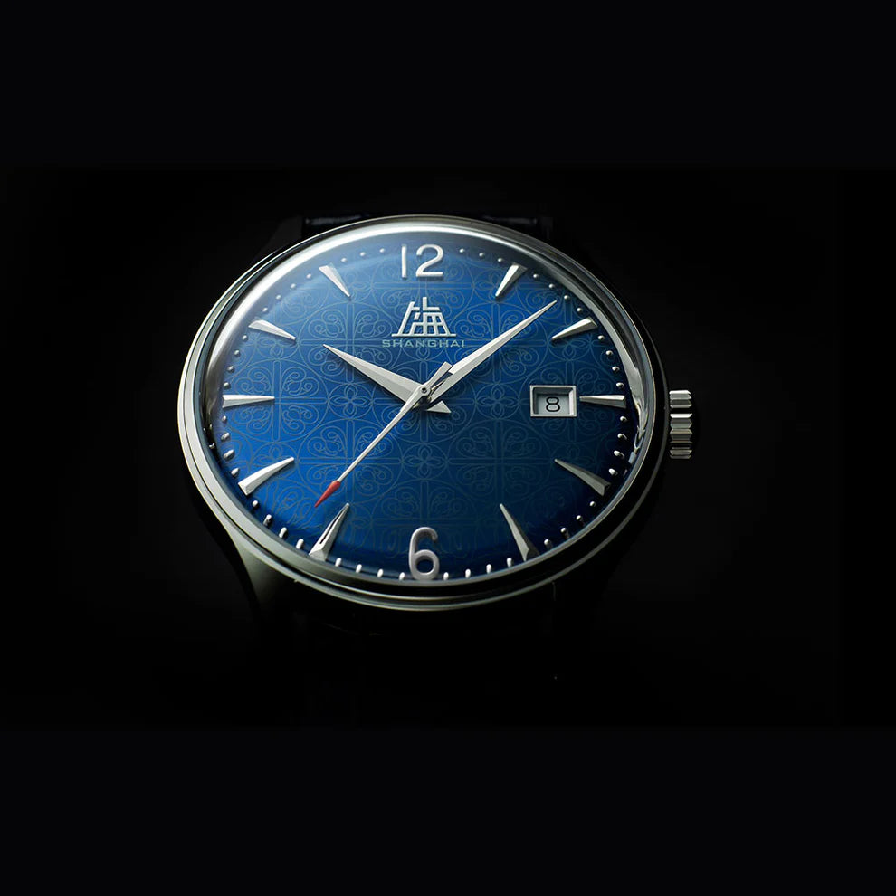 SHANGHAI PIONEER X BLOSSOMS 39MM WATCH - BLUE - Red Army Watches 