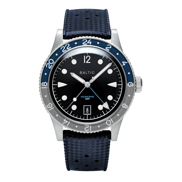 BALTIC AQUASCAPHE GMT GREY (BLUE RUBBER) - Red Army Watches 