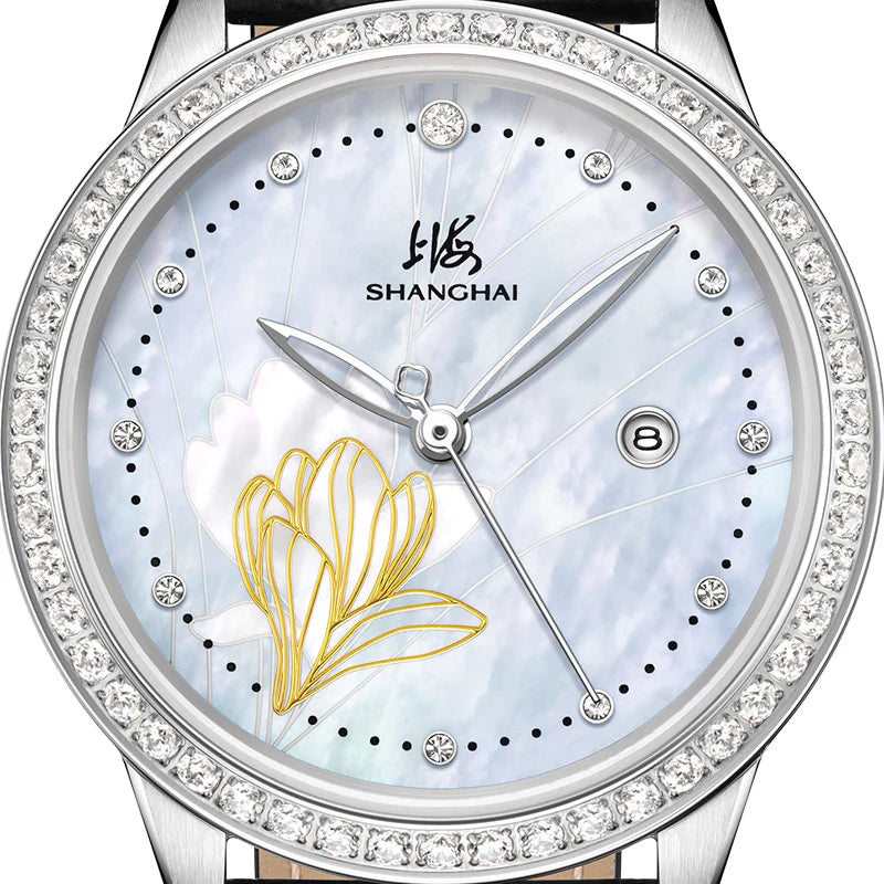 SHANGHAI MODERNE LADY MAGNOLIA WATCH WHISPER SILVER 33MM - Red Army Watches 