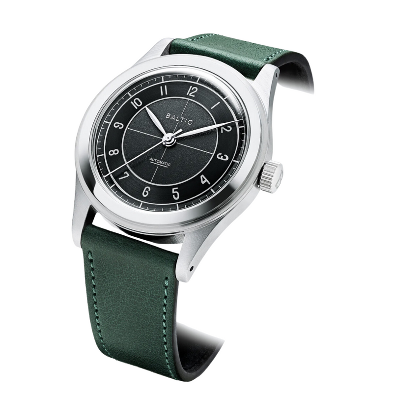BALTIC HMS 002 BLACK (STITCH GREEN) - Red Army Watches 