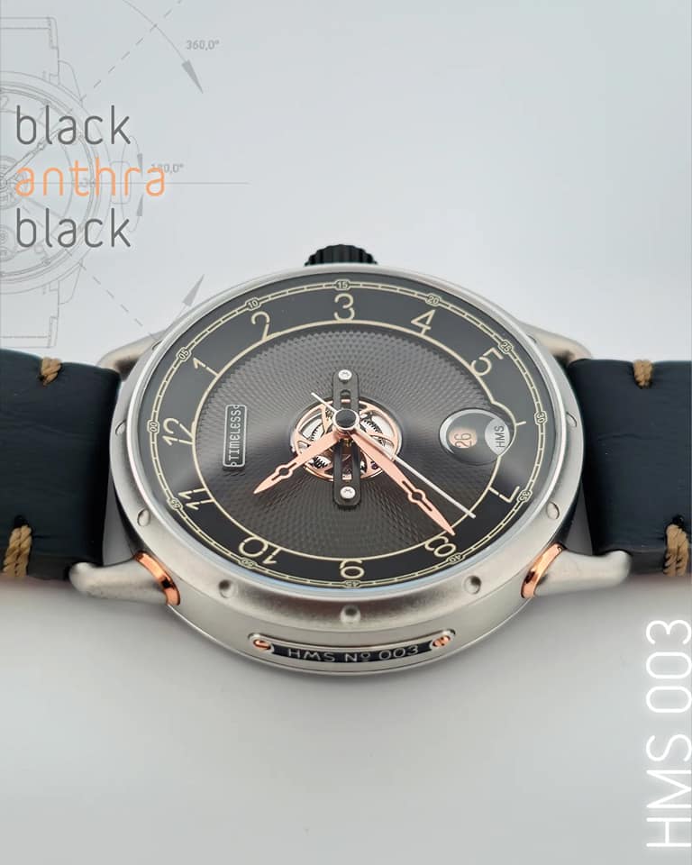TIMELESS HMS 003 BLACK ANTRACITE DIAL - Red Army Watches 