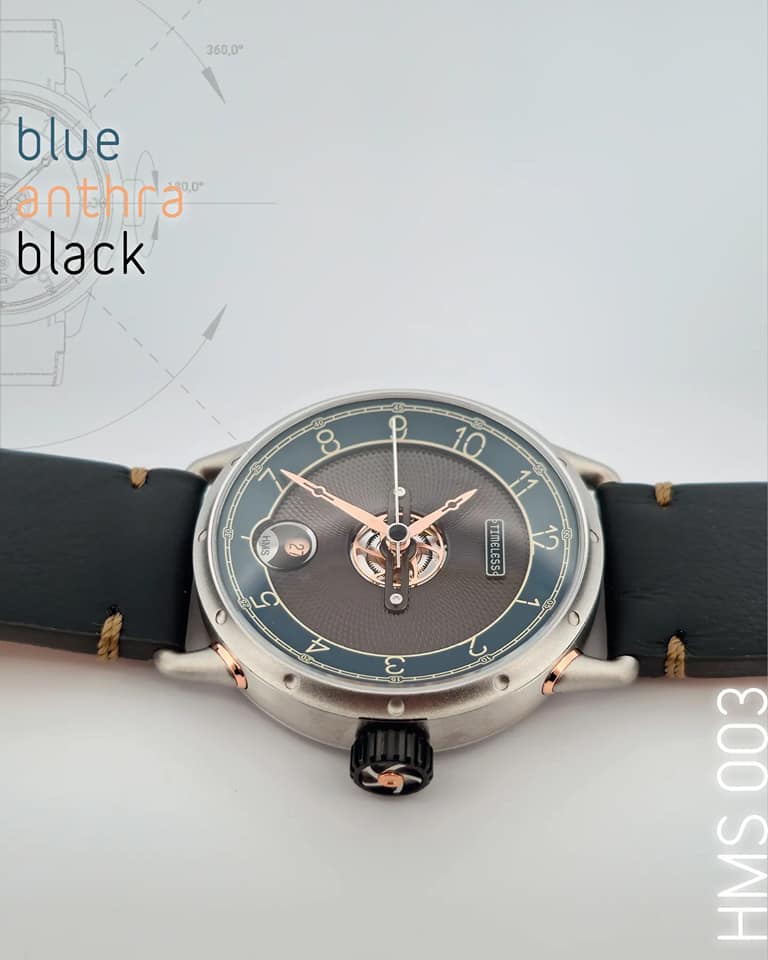 TIMELESS HMS 003 BLUE ANTRACITE DIAL - Red Army Watches 