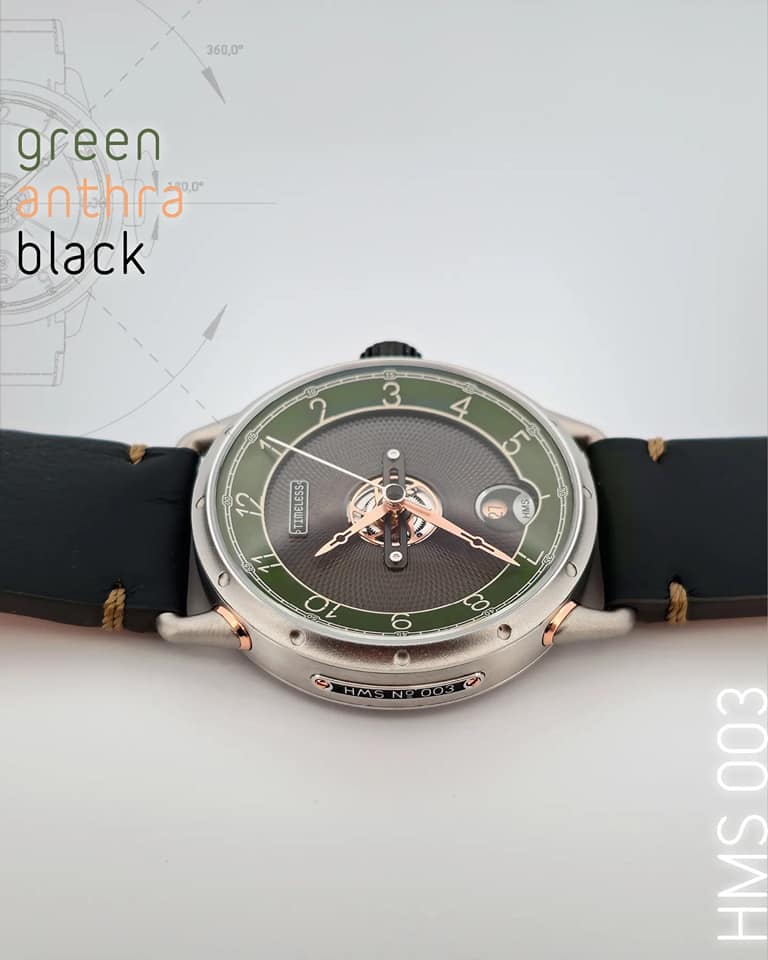 TIMELESS HMS 003 GREEN ANTRACITE DIAL - Red Army Watches 