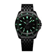 SHANGHAI 114 MILITARY DIVER WATCH 39MM BLACK DIAL GOLDEN W BRACELET - Red Army Watches 