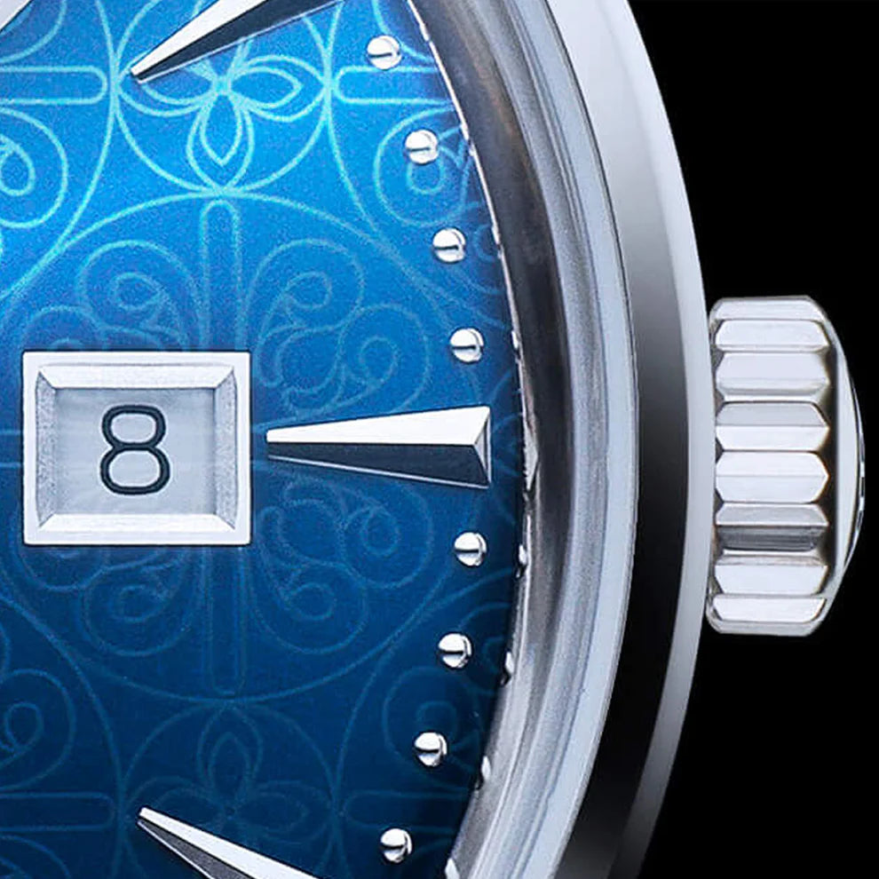 SHANGHAI PIONEER X BLOSSOMS 39MM WATCH - BLUE - Red Army Watches 