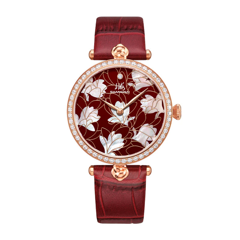 SHANGHAI MODERNE LADY MAGNOLIA WATCH BLOSSOM GOLDEN 36MM - Red Army Watches 