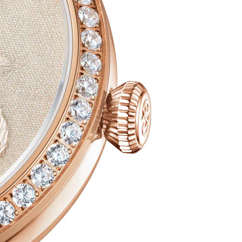 SHANGHAI MODERNE LADY MAGNOLIA WATCH BRODERIE GOLDEN 36MM - Red Army Watches 