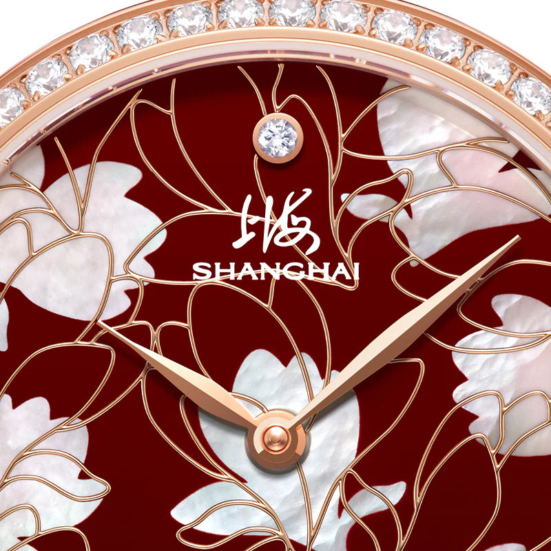 SHANGHAI MODERNE LADY MAGNOLIA WATCH BLOSSOM GOLDEN 36MM - Red Army Watches 