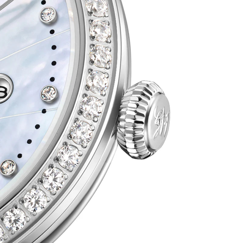 SHANGHAI MODERNE LADY MAGNOLIA WATCH WHISPER SILVER 33MM - Red Army Watches 