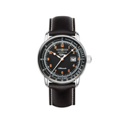 ZEPPELIN 100 JAHRE BLACK ORANGE NO. BIG DATE AUTOMATIC 7654-5 - Red Army Watches 
