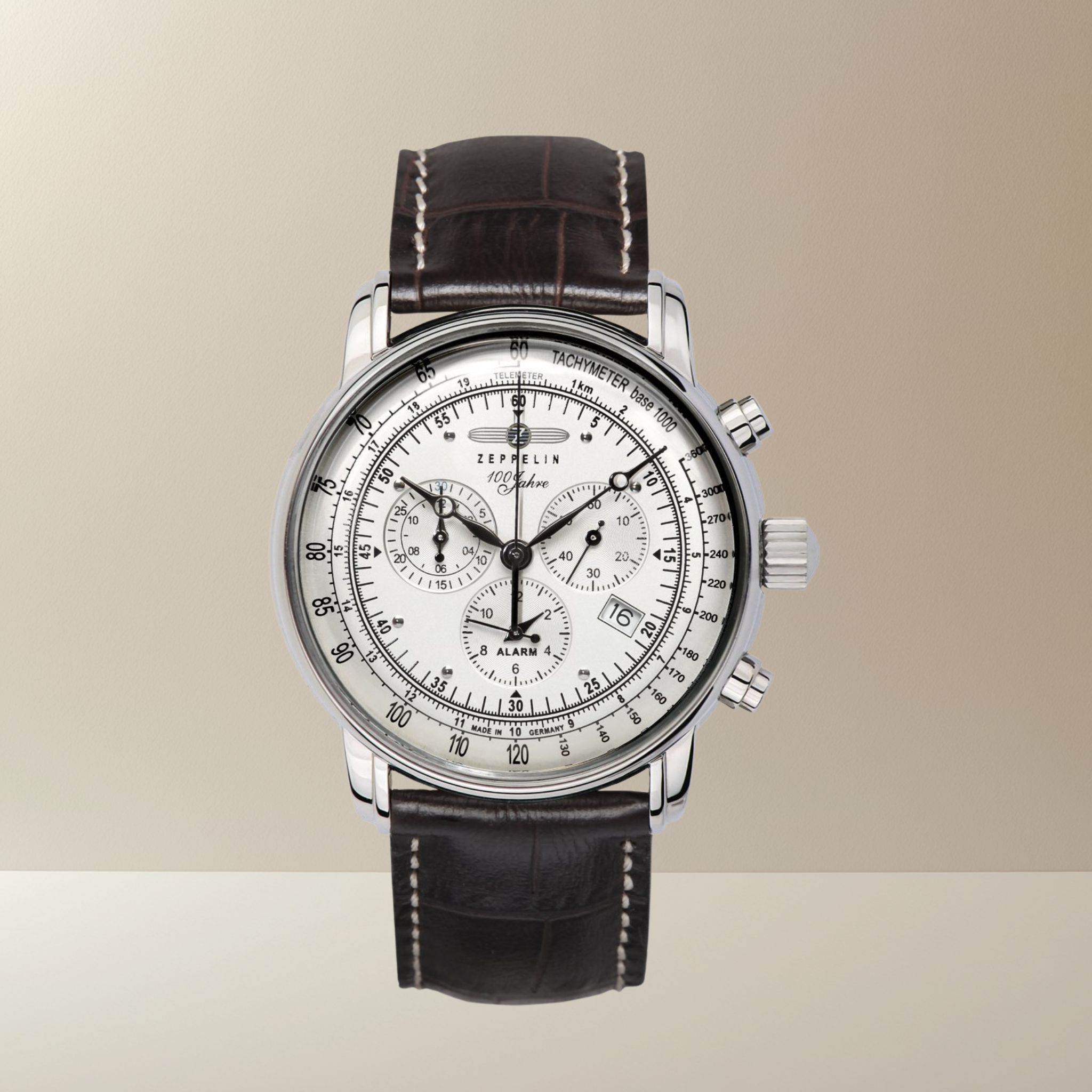 ZEPPELIN 100 YEARS CHRONO SILVER QUARTZ 7680-1