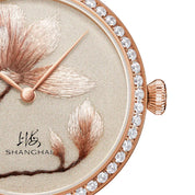 SHANGHAI MODERNE LADY MAGNOLIA WATCH BRODERIE GOLDEN 36MM - Red Army Watches 