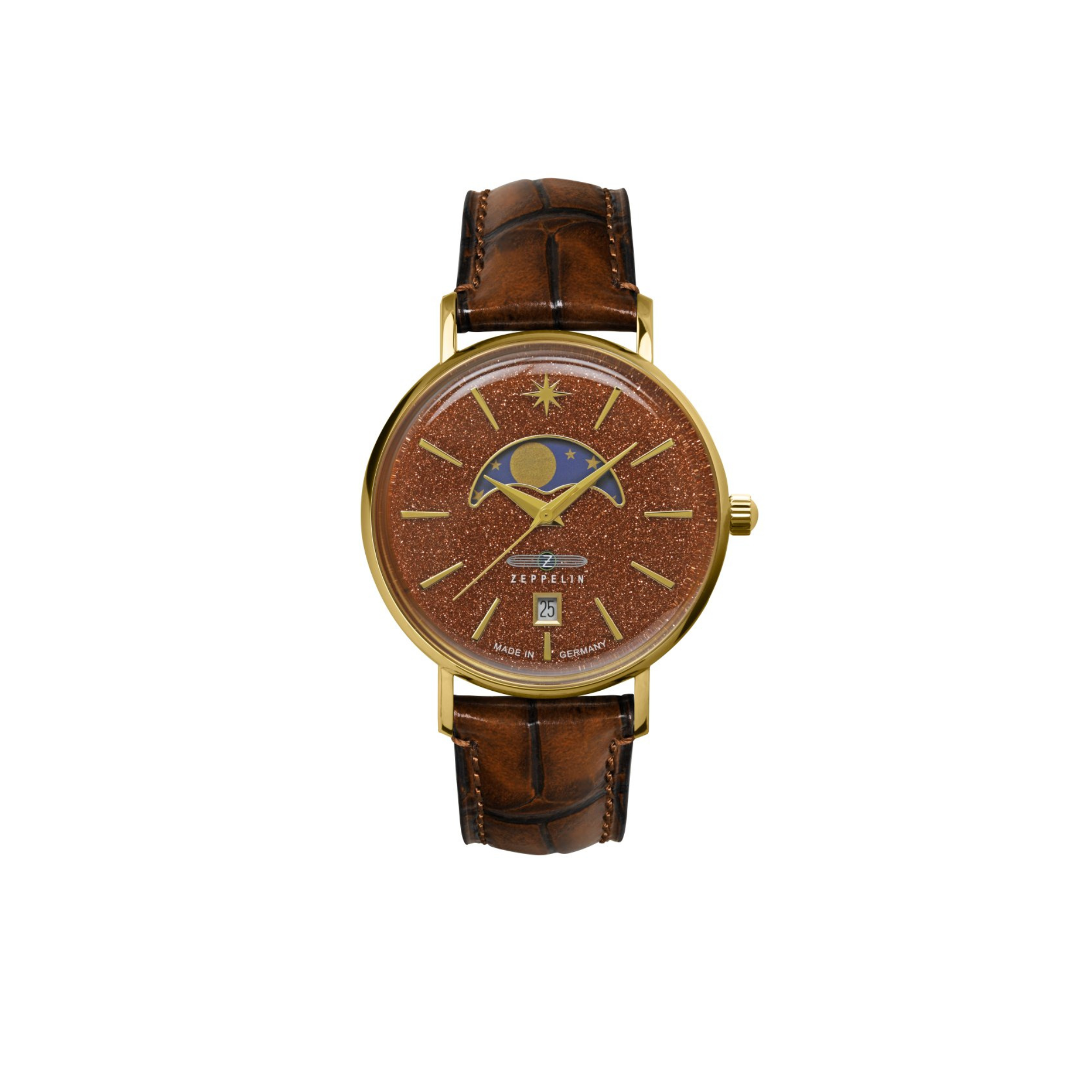 ZEPPELIN LUNA RED SANDSTONE DIAL QUARTZ 8139-5
