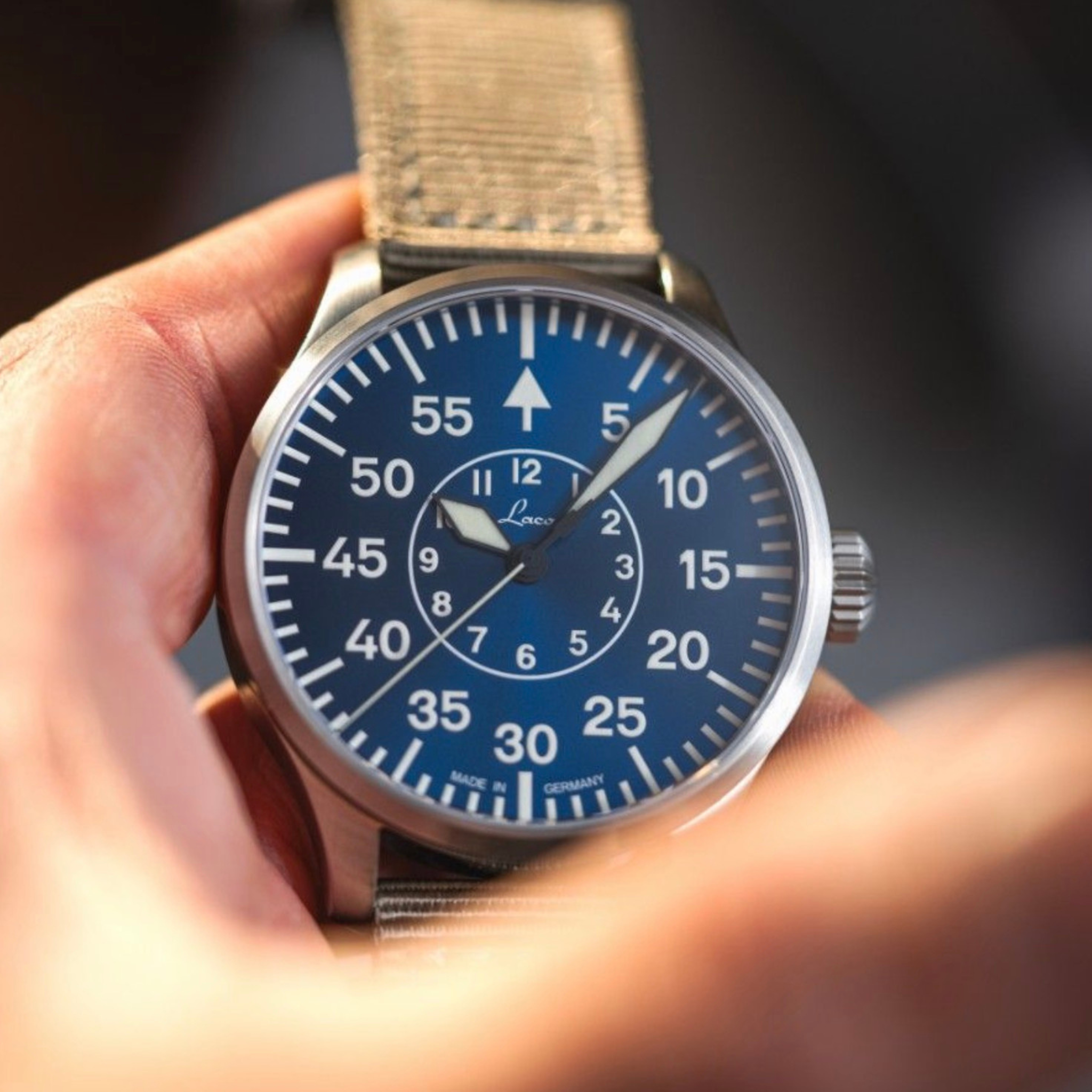 LACO PILOT WATCHES BASIC AACHEN BLAUE STUNDE 39 MM AUTOMATIC