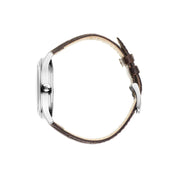 SHANGHAI PIONEER 39MM WATCH- WHITE DIAL & BROWN LEATHER - Red Army Watches 