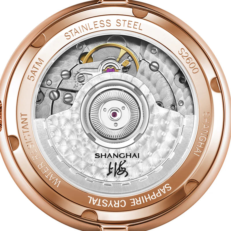 SHANGHAI MODERNE LADY MAGNOLIA WATCH BRODERIE GOLDEN 36MM - Red Army Watches 