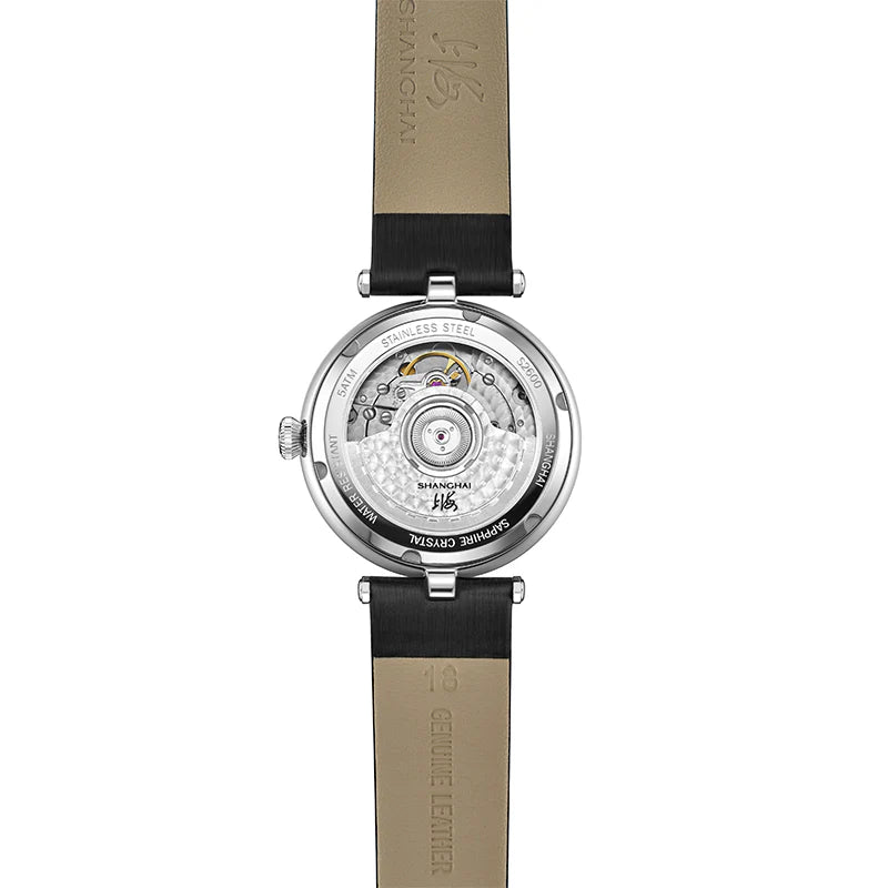 SHANGHAI MODERNE LADY MAGNOLIA WATCH BRODERIE SILVER 36MM - Red Army Watches 