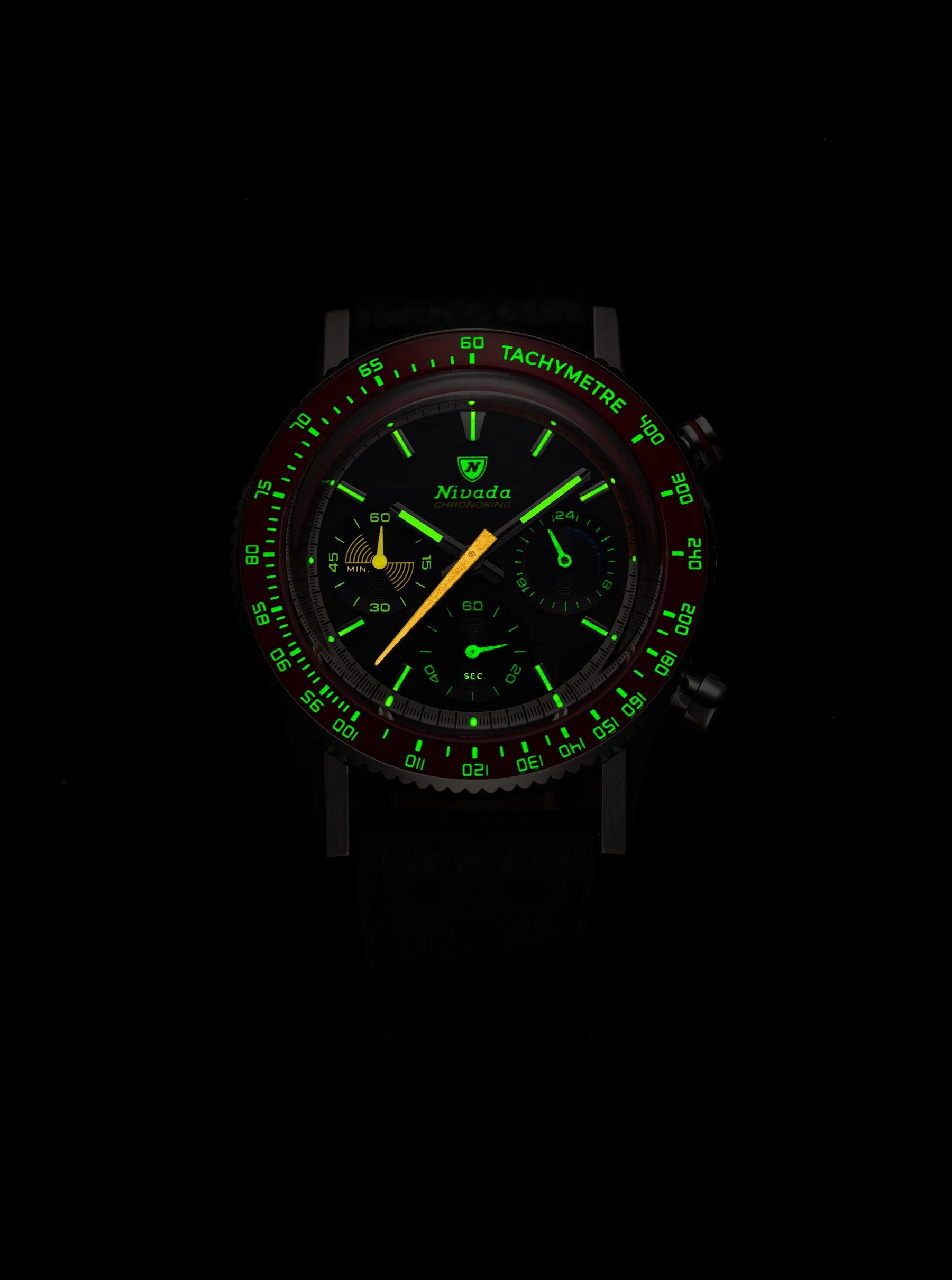 NIVADA CHRONOKING MECAQUARTZ RACING CARBON - Red Army Watches 