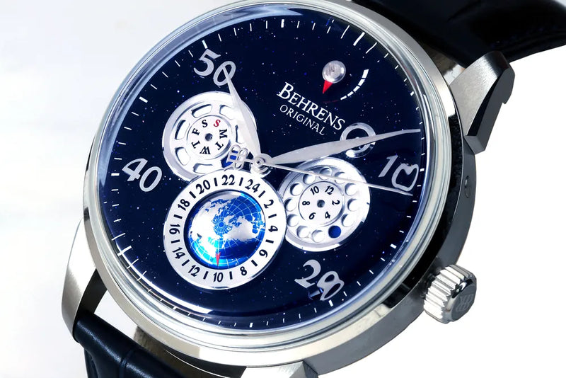 BEHRENS "STARTREK" AUTOMATIC BLUE AVENTURINE - Red Army Watches 