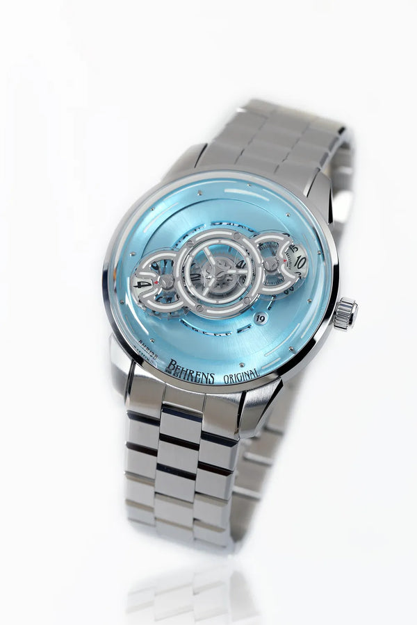 BEHRENS "SPACE TRAVELLER" AUTOMATIC ICY BLUE (BRACELET) - Red Army Watches 