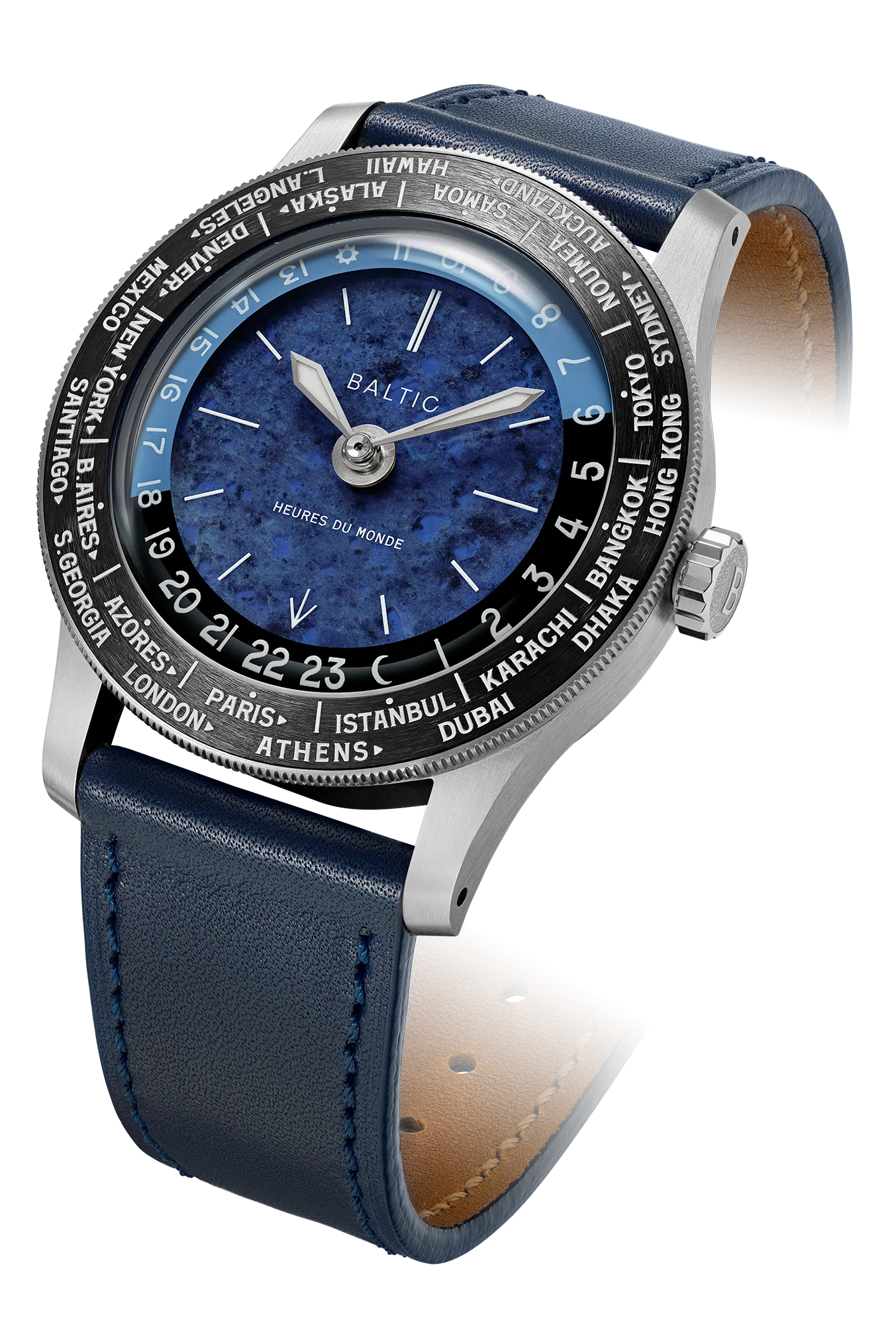 BALTIC HEURES DU MONDE WORLDTIMER - SODALITE - Red Army Watches 