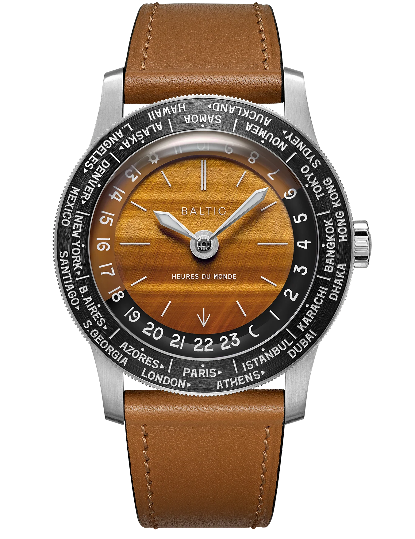 BALTIC HEURES DU MONDE WORLDTIMER - TIGER EYE - Red Army Watches 