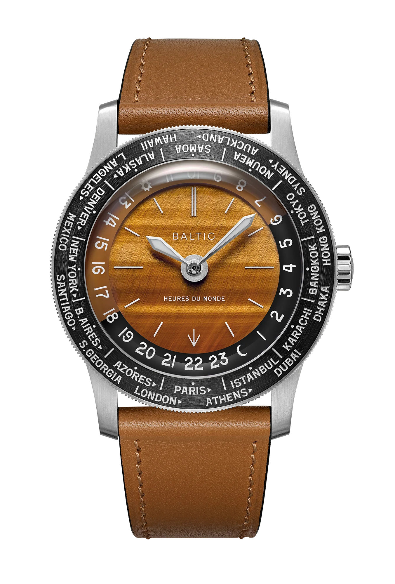 BALTIC HEURES DU MONDE WORLDTIMER - TIGER EYE - Red Army Watches 