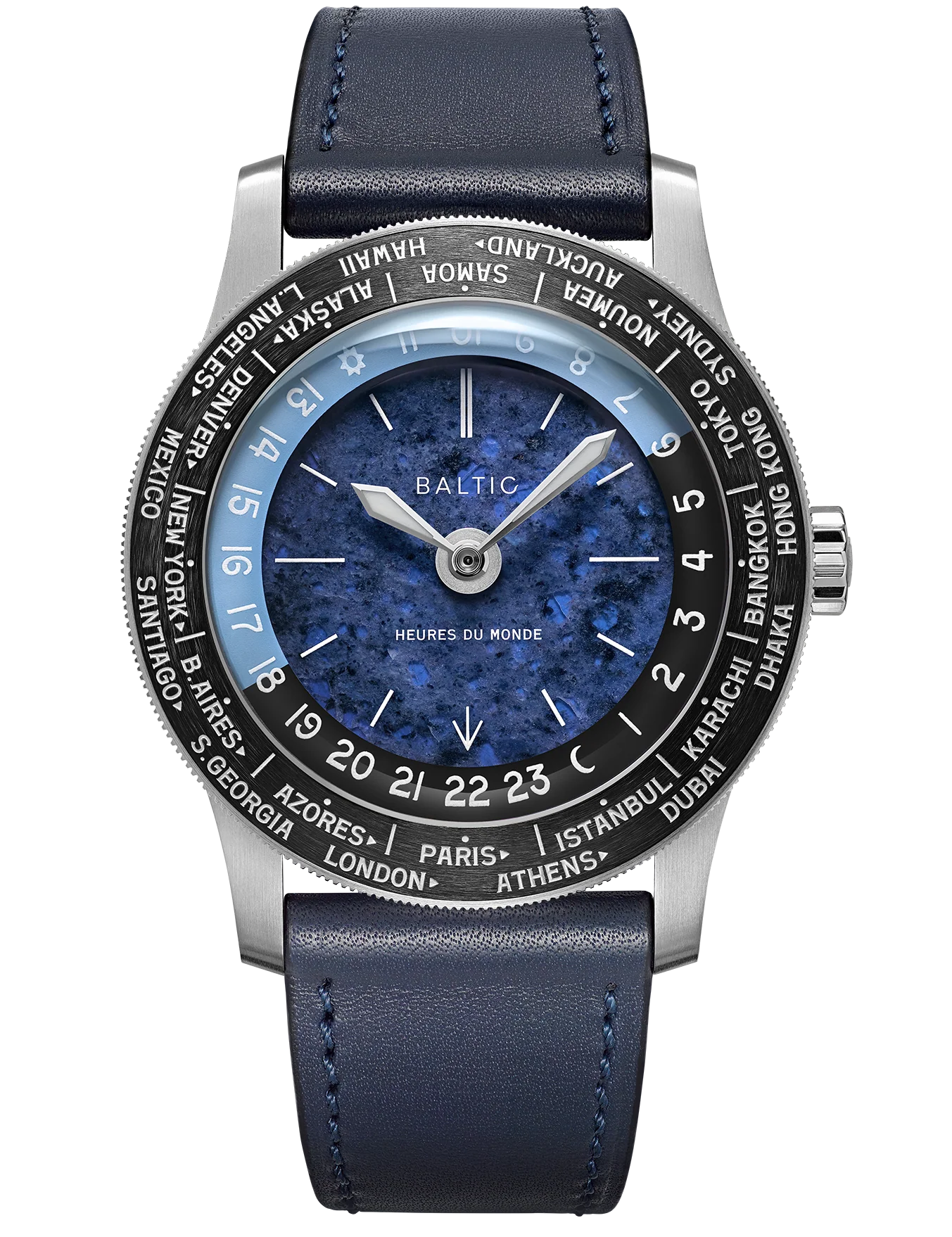 BALTIC HEURES DU MONDE WORLDTIMER - SODALITE - Red Army Watches 