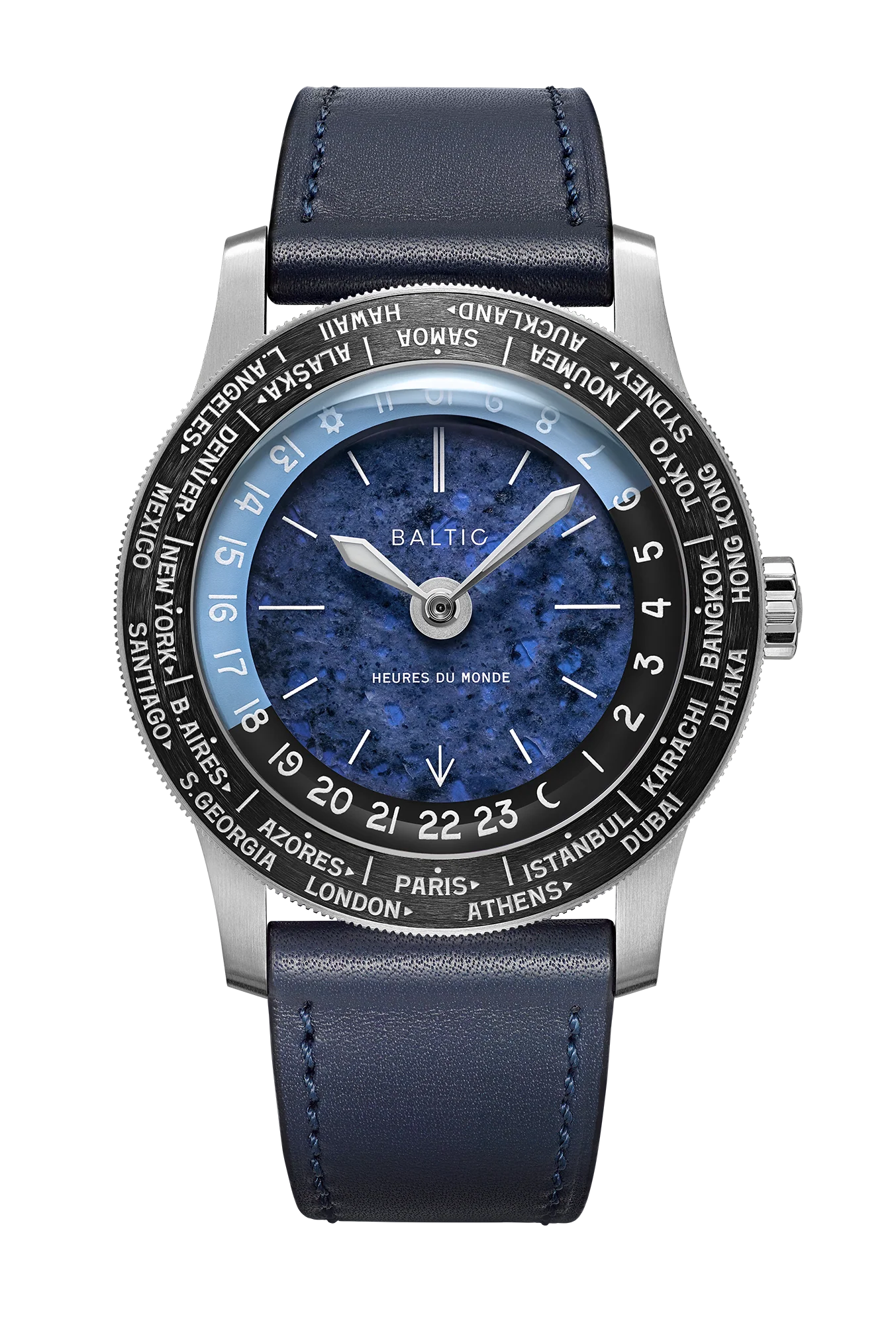 BALTIC HEURES DU MONDE WORLDTIMER - SODALITE - Red Army Watches 