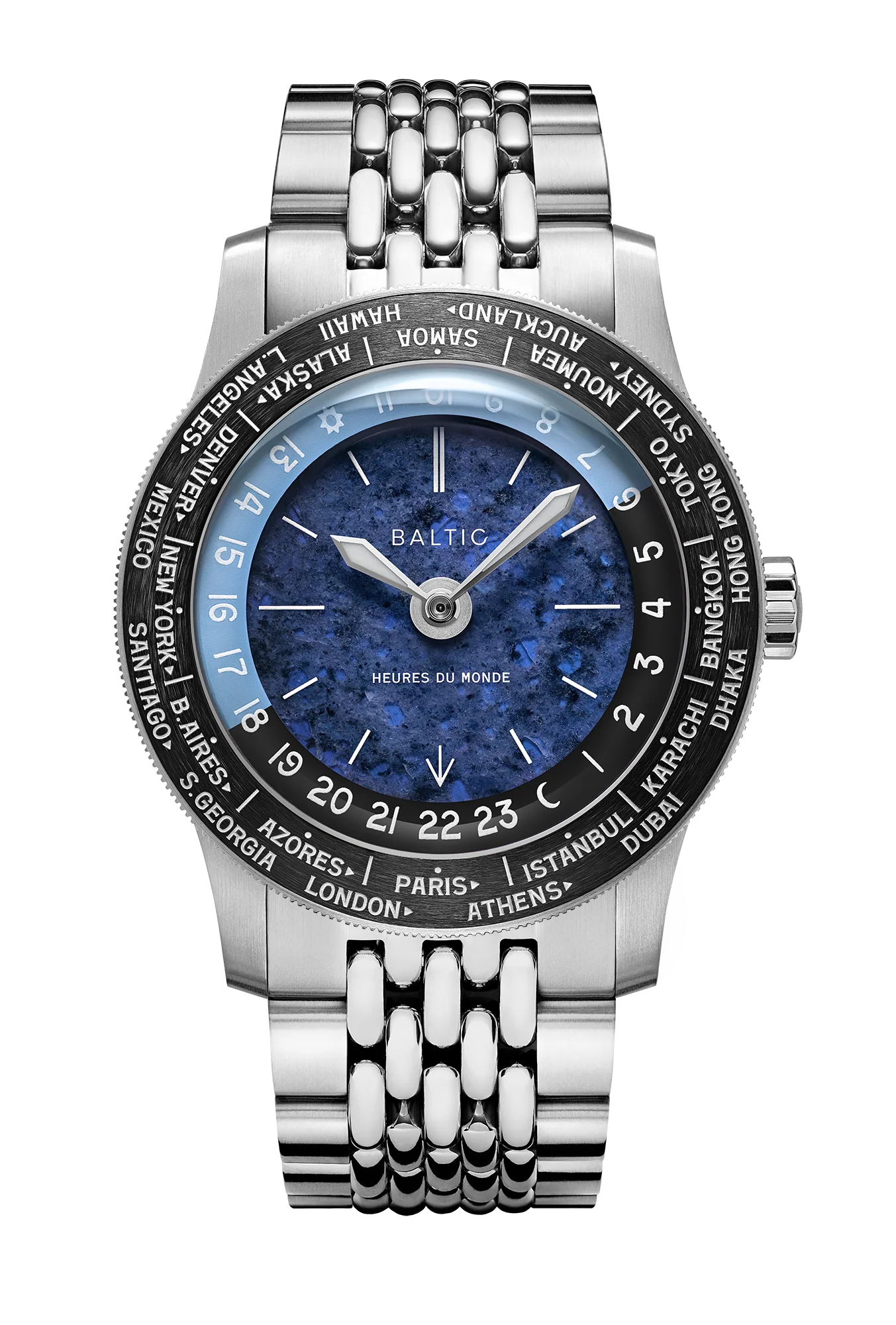 BALTIC HEURES DU MONDE WORLDTIMER - SODALITE - Red Army Watches 