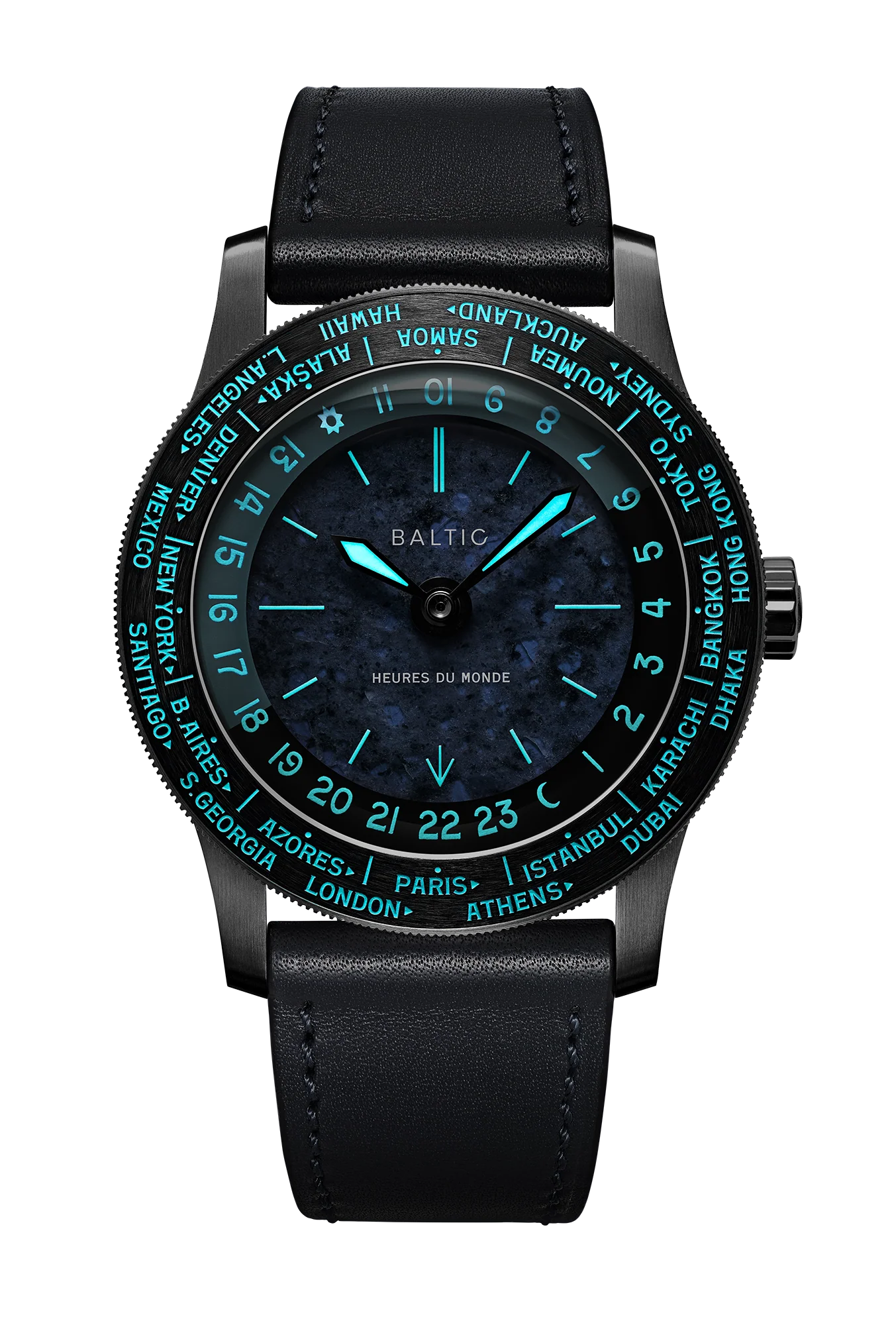 BALTIC HEURES DU MONDE WORLDTIMER - SODALITE - Red Army Watches 