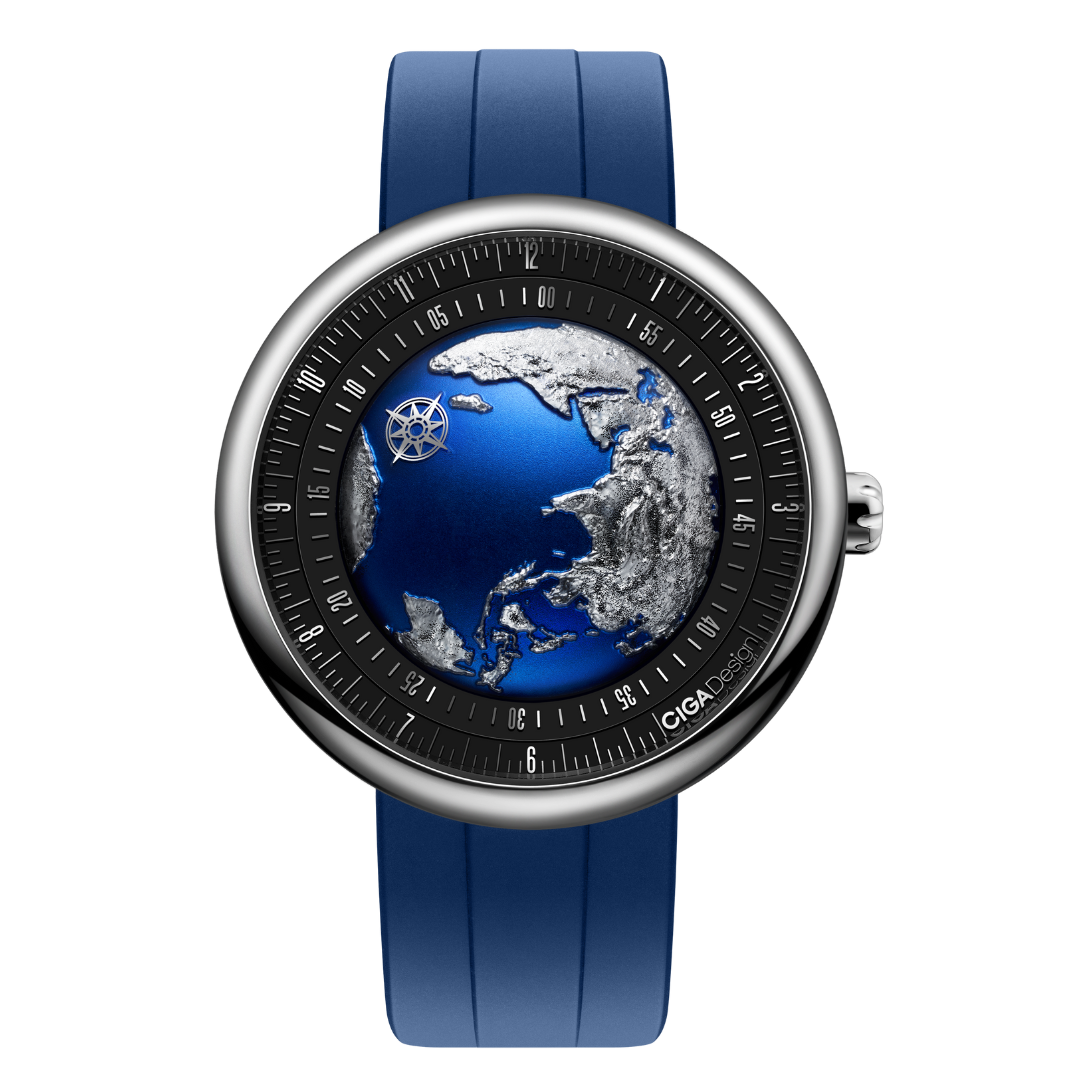 CIGA  DESIGN BLUE PLANET II - STAINLESS STEEL 43MM - Red Army Watches 