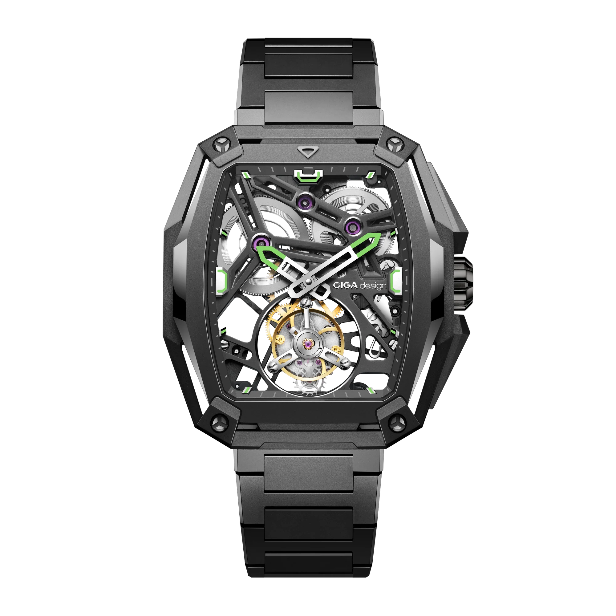 CIGA DESIGN HUNTER SKELETON TOURBILLON CARBON - Red Army Watches 