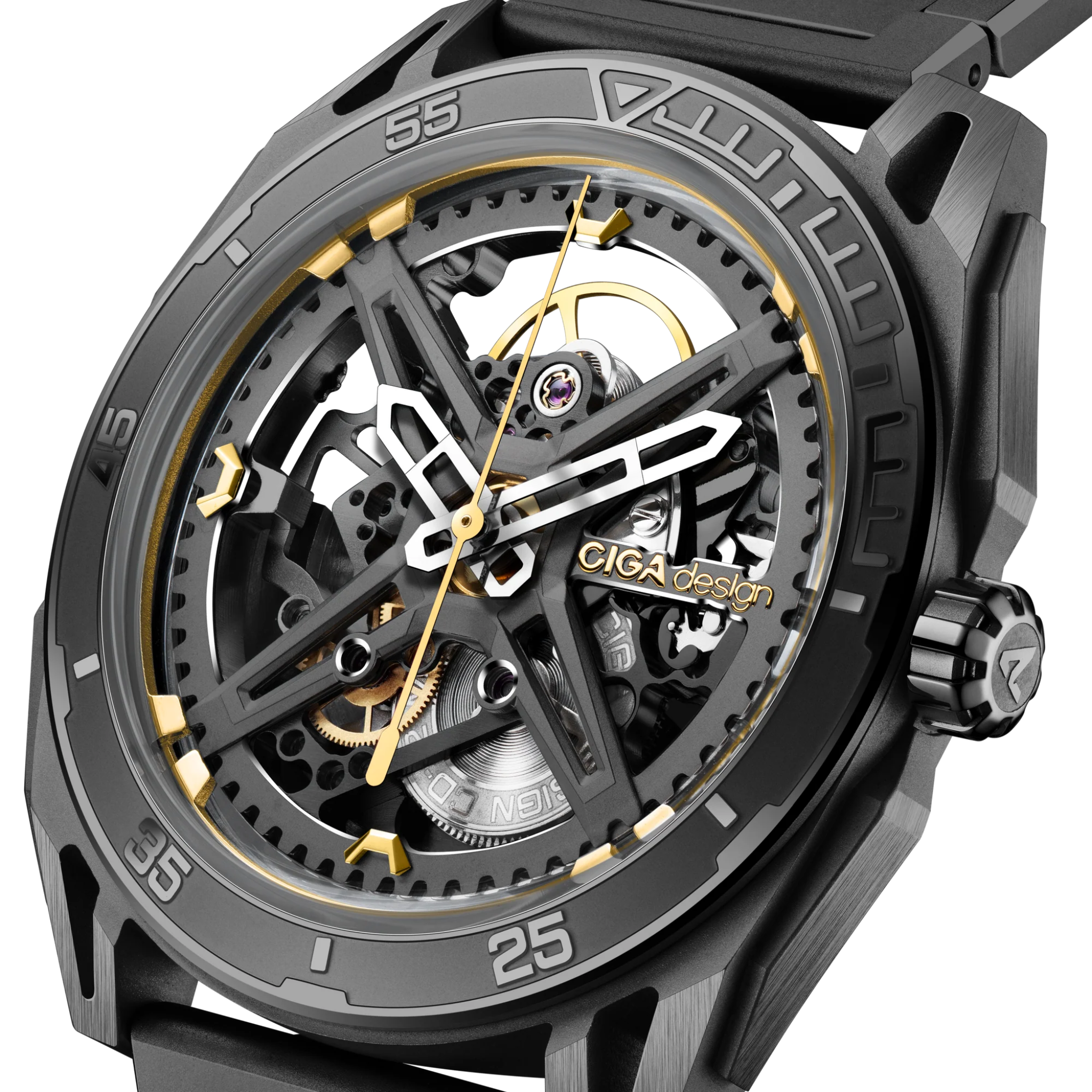 CIGA DESIGN FALCON CARBON SKELETON WATCH - Red Army Watches 