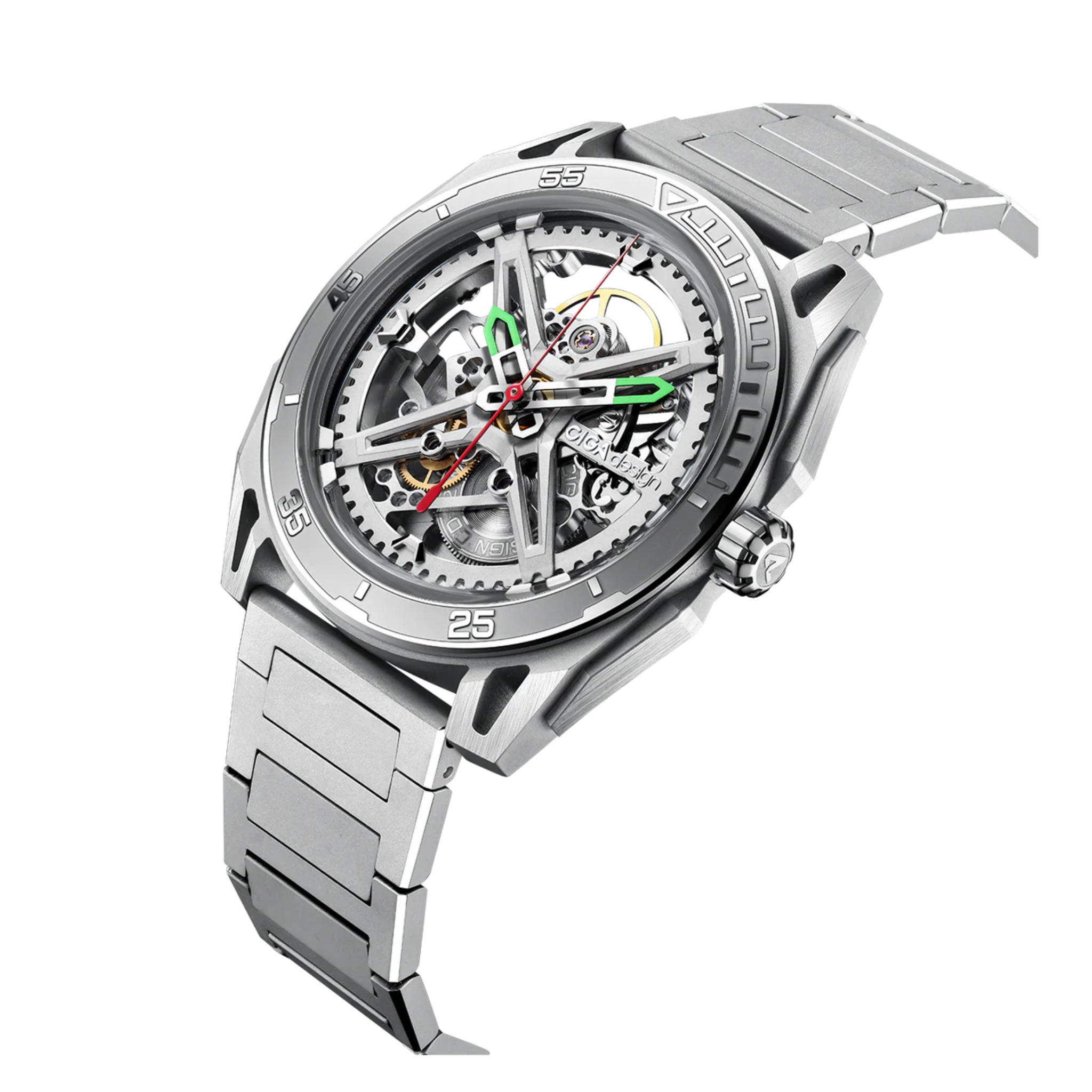 CIGA DESIGN FALCON SILVER SKELETON WATCH - Red Army Watches 