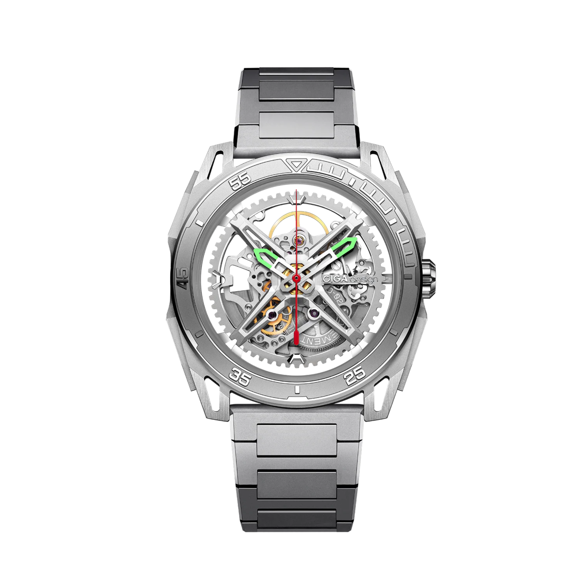 CIGA DESIGN FALCON SILVER SKELETON WATCH - Red Army Watches 