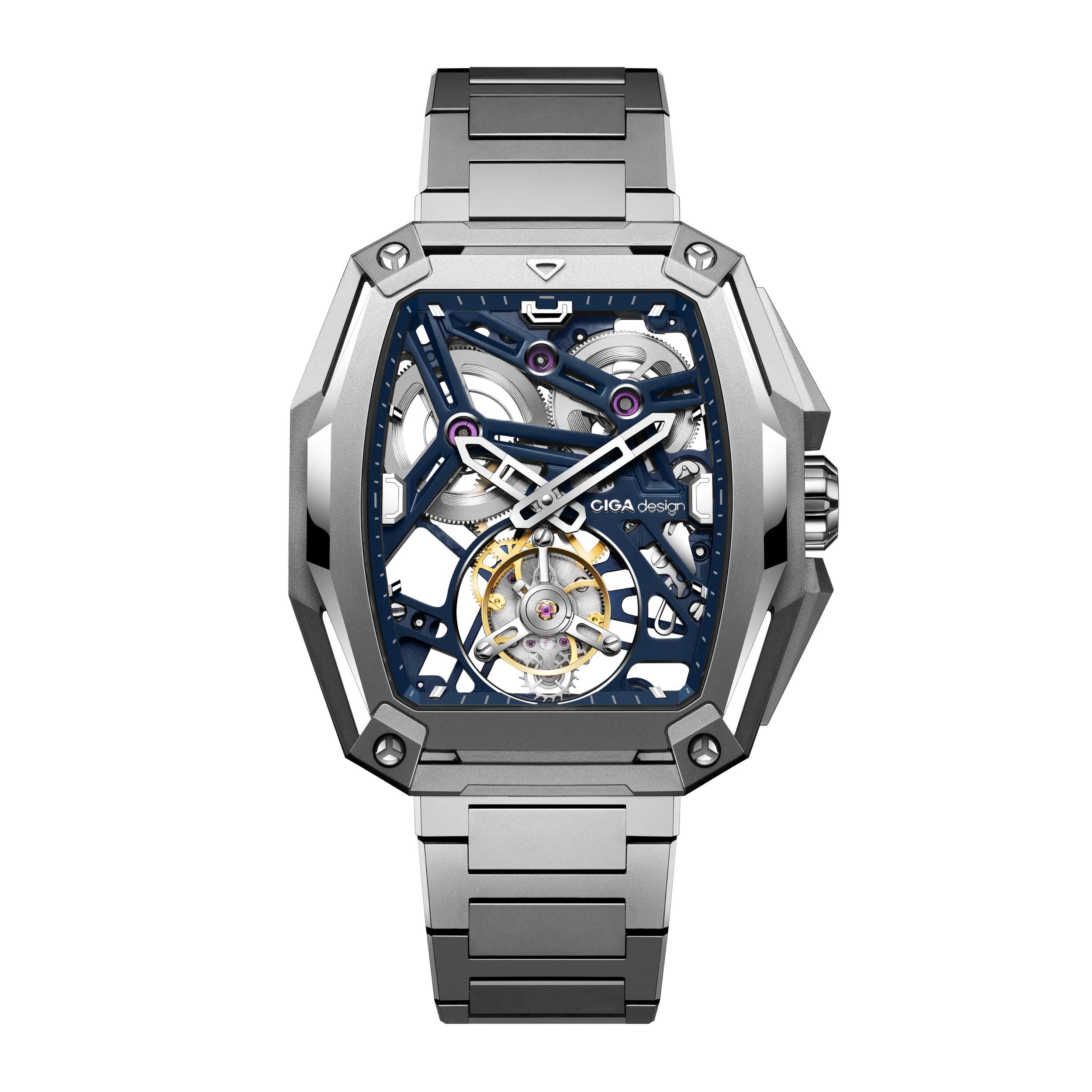 CIGA DESIGN HUNTER SKELETON TOURBILLON BLUE - Red Army Watches 