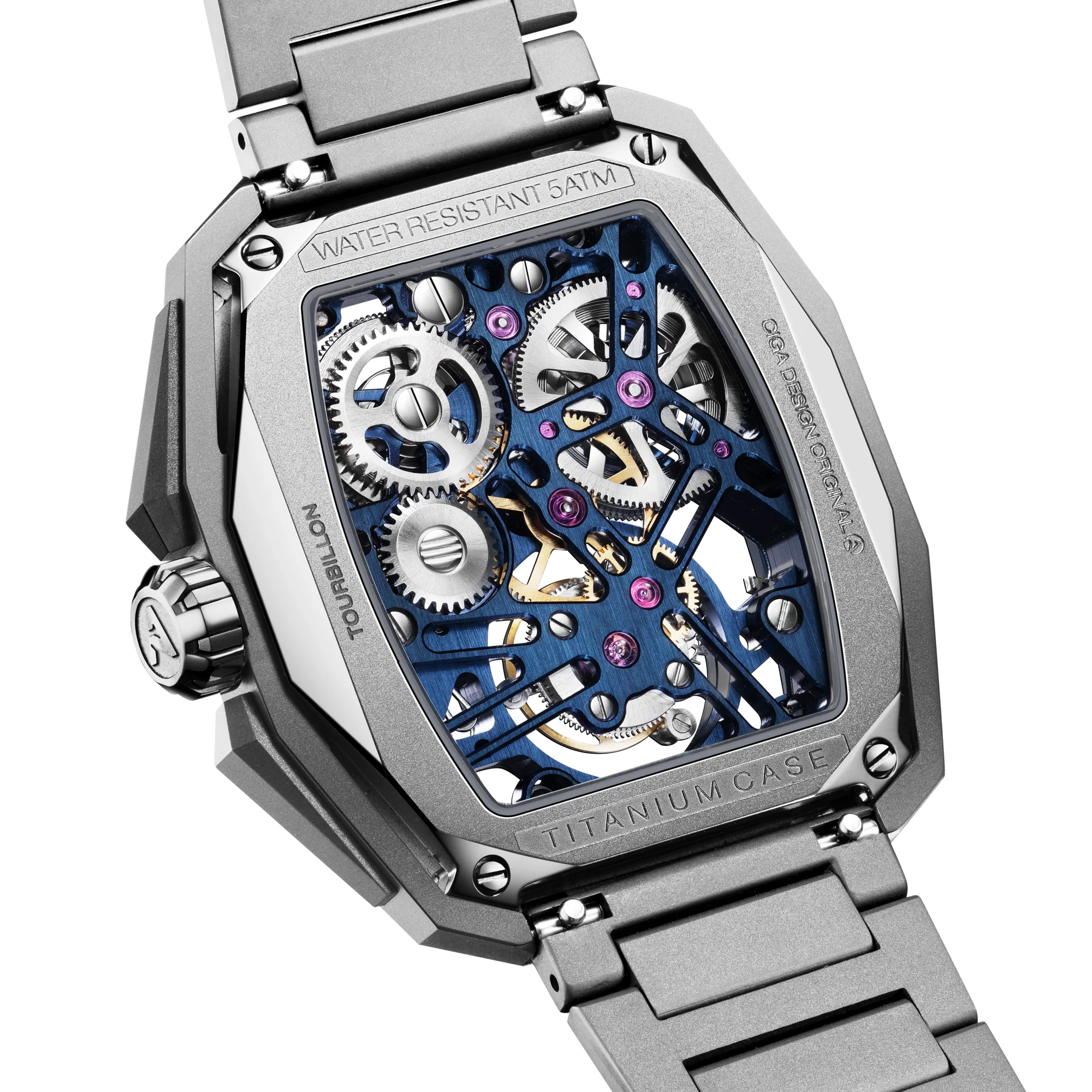 CIGA DESIGN HUNTER SKELETON TOURBILLON BLUE - Red Army Watches 