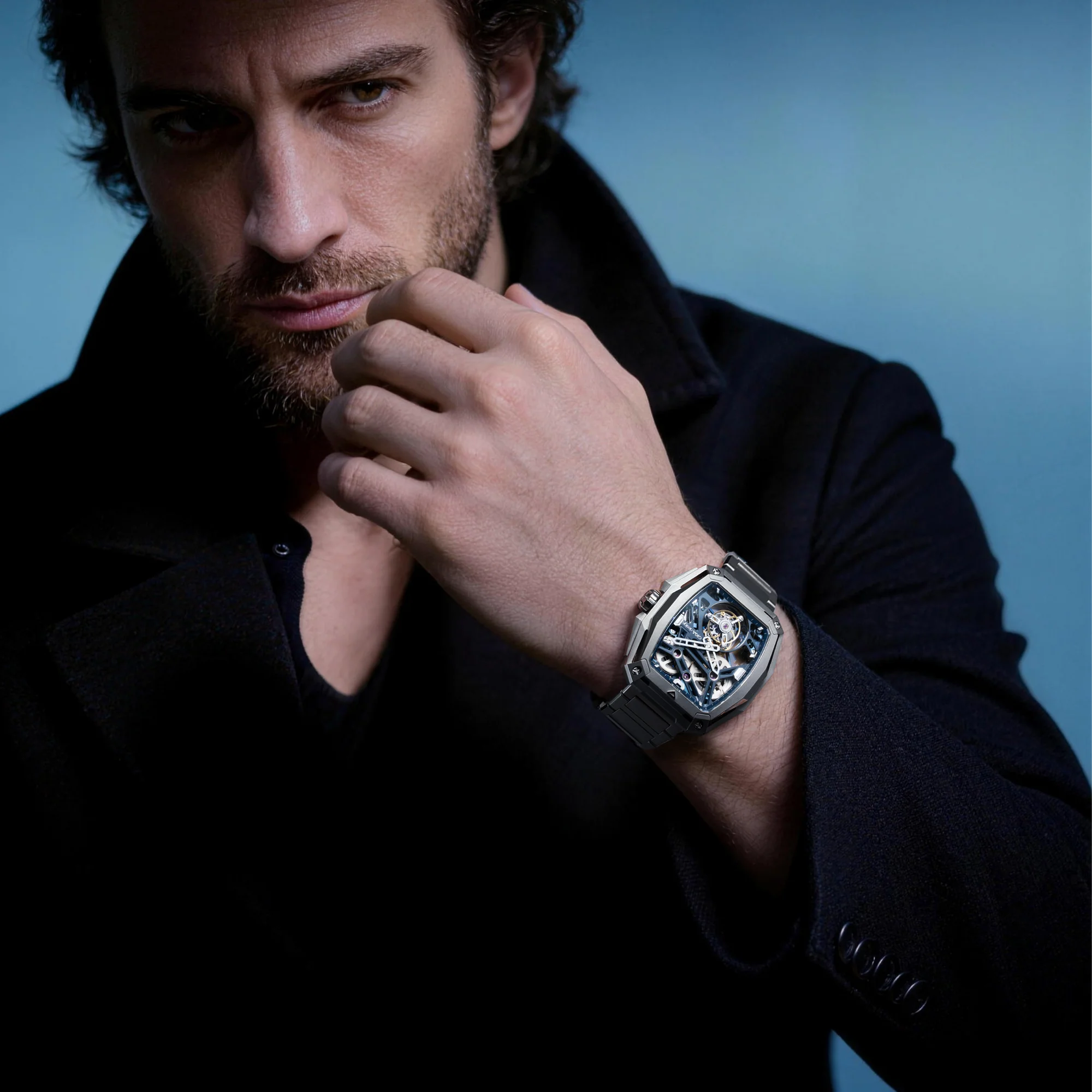 CIGA DESIGN HUNTER SKELETON TOURBILLON BLUE - Red Army Watches 