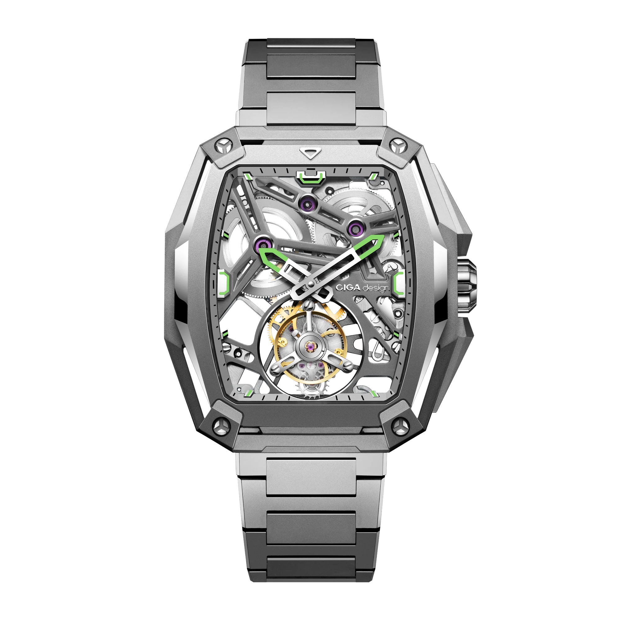 CIGA DESIGN HUNTER SKELETON TOURBILLON SILVER - Red Army Watches 