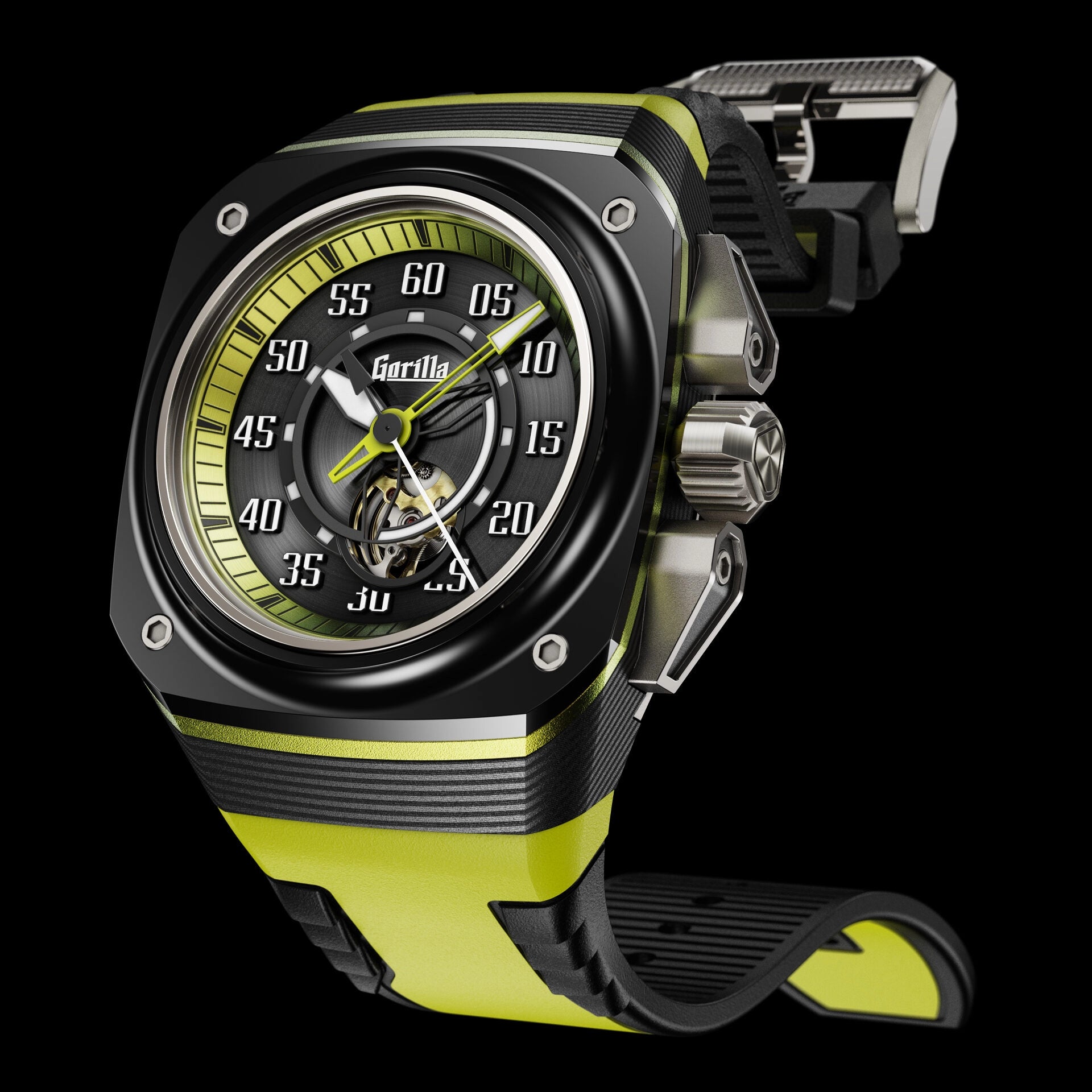 GORILLA Fastback Carbon Acid Green V.2 - Red Army Watches 