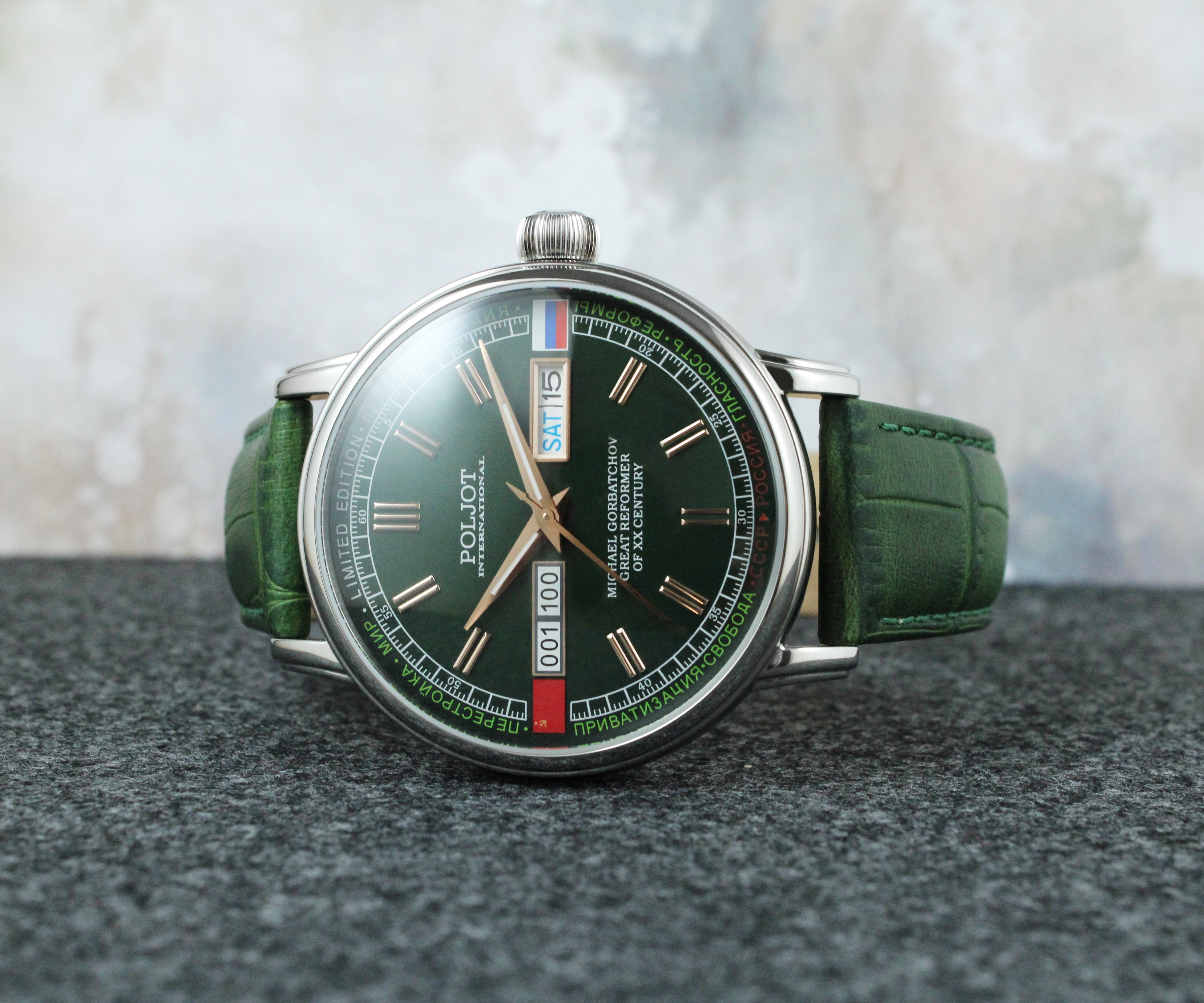 POLJOT INTERNATIONAL Gorbachev Green 36NH.4200115 - Red Army Watches 