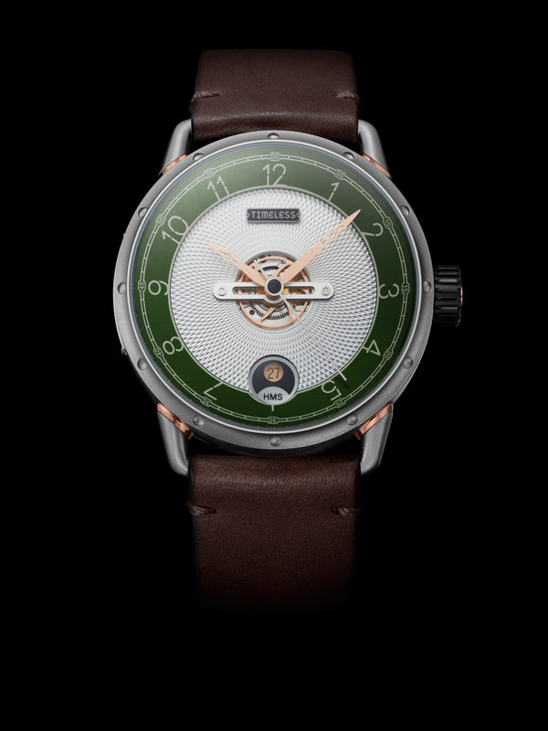 TIMELESS HMS 003 GREEN WHITE DIAL - Red Army Watches 