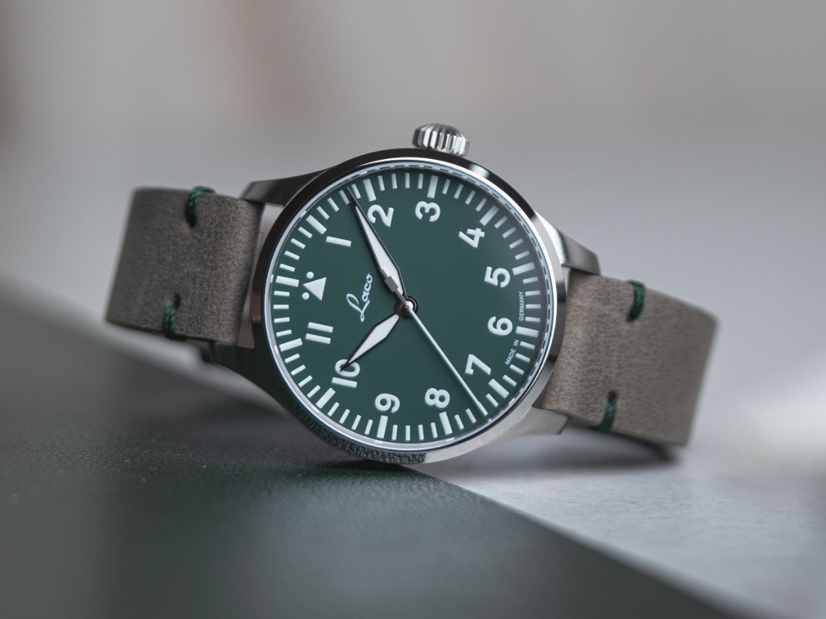 LACO PILOT WATCH BASIC AUGSBURG GRUN 39MM AUTOMATIC