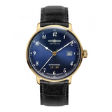 ZEPPELIN LZ129 HINDENBURG BLUE DIAL Y.GOLD CASE QUARTZ 7044-3