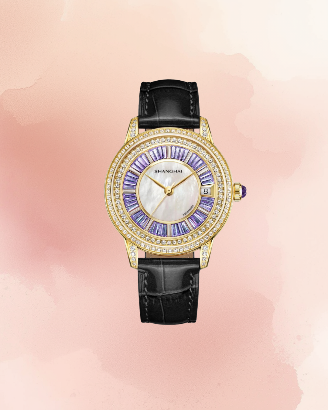 SHANGHAI WATCH MODERNE LADY MOTHER OF PEARL YELLOW GOLD