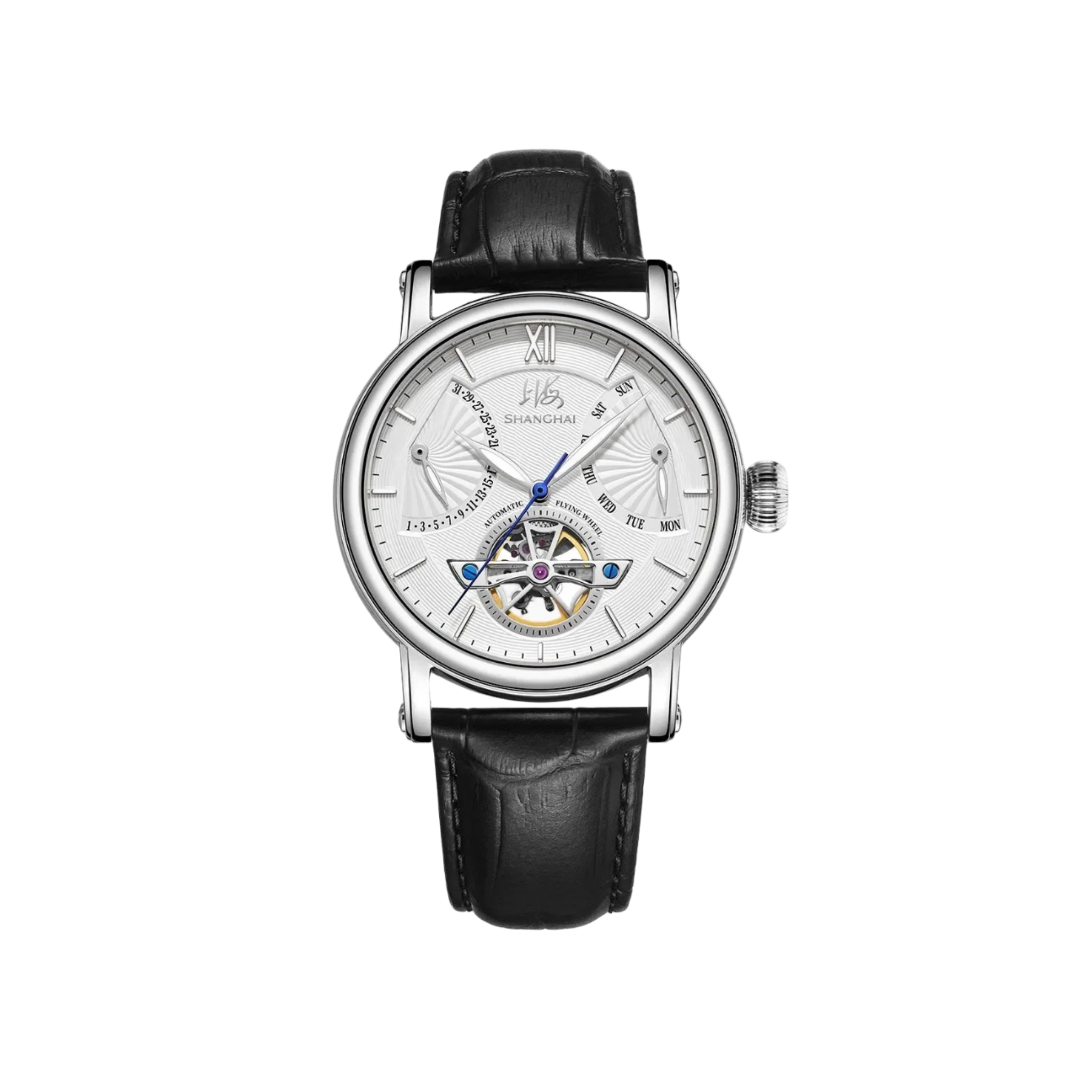 SHANGHAI WATCH OPEN BALANCE AUTOMATIC WHITE HANDS 42MM