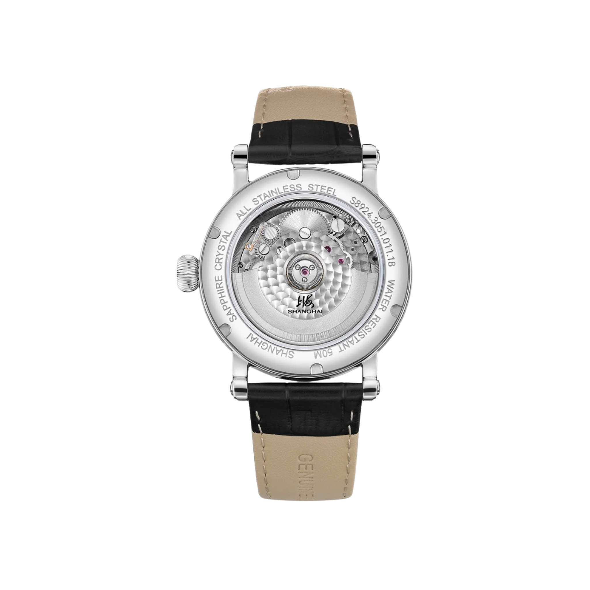SHANGHAI WATCH OPEN BALANCE AUTOMATIC WHITE HANDS 42MM