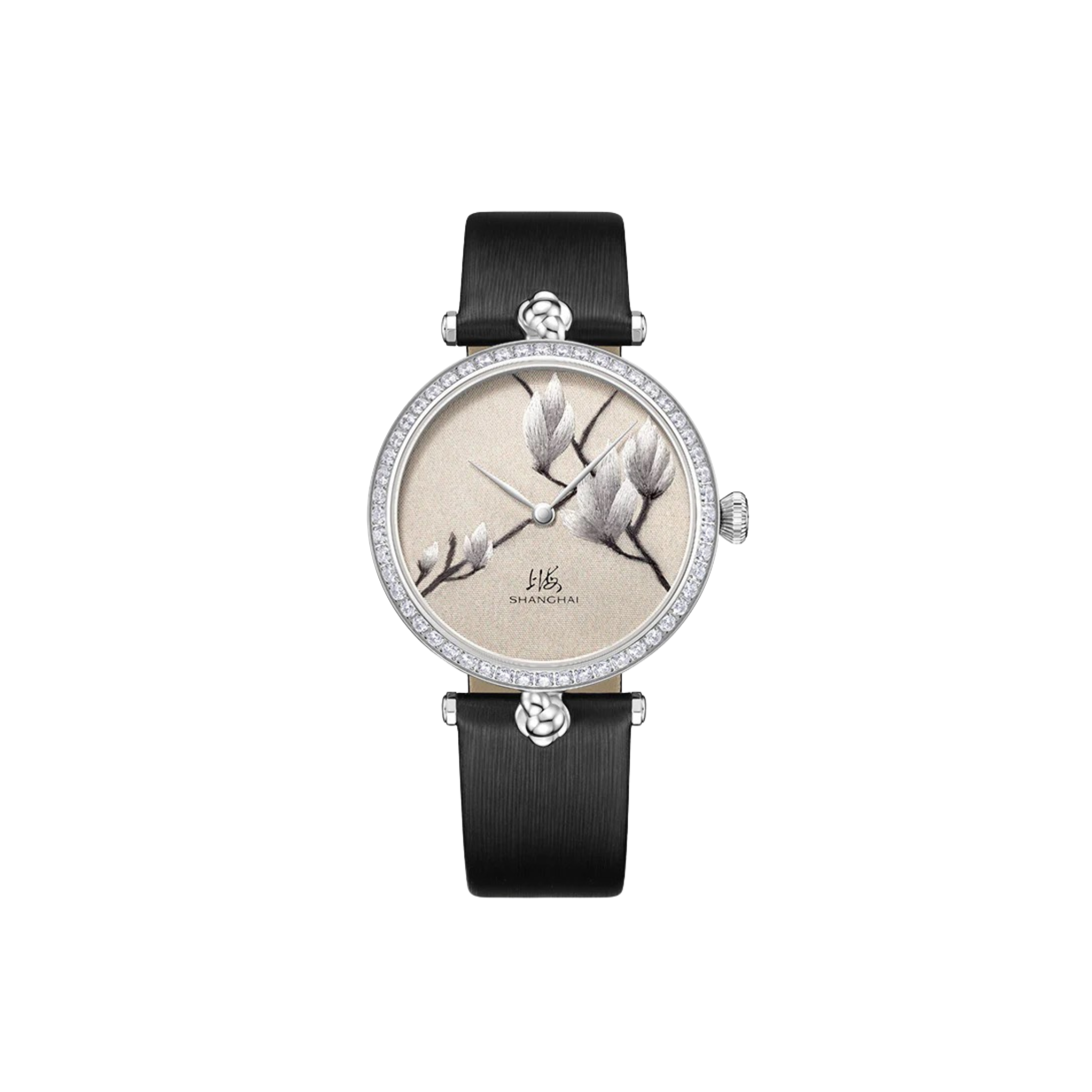 SHANGHAI WATCH MODERNE LADY MAGNOLIA BRODERIE SILVER